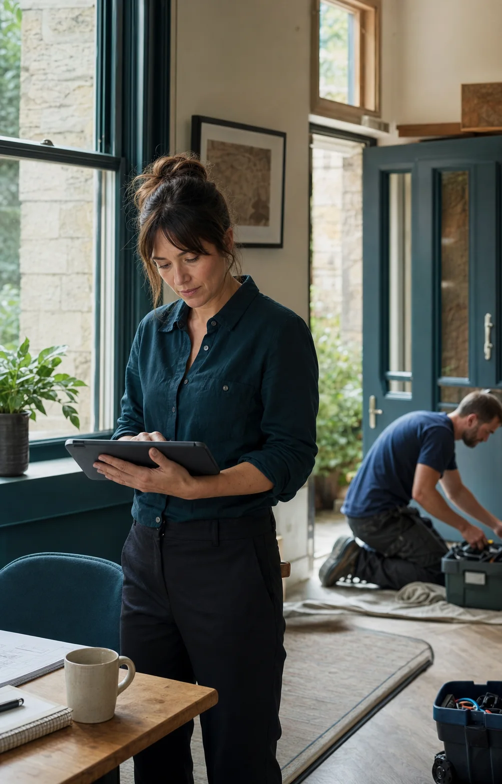 Property operations manager coordinating a repair